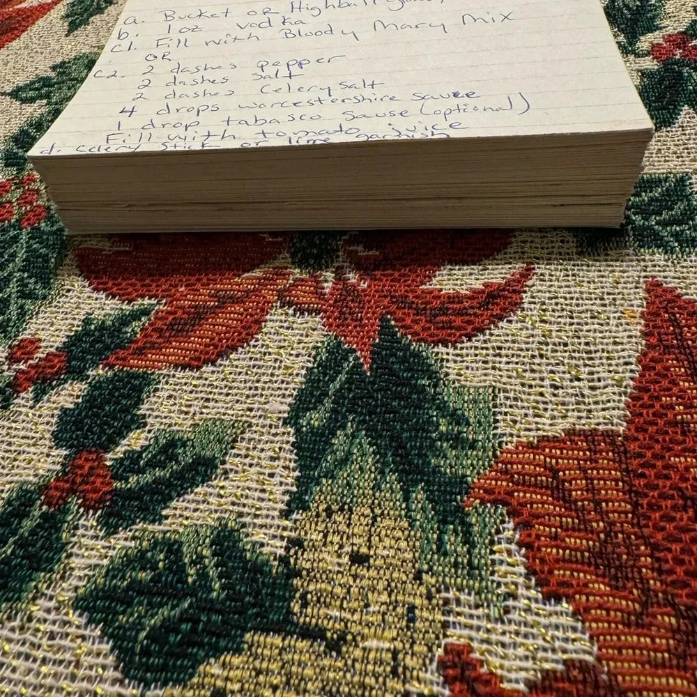 Vintage Handwritten Recipe Card for Cocktails